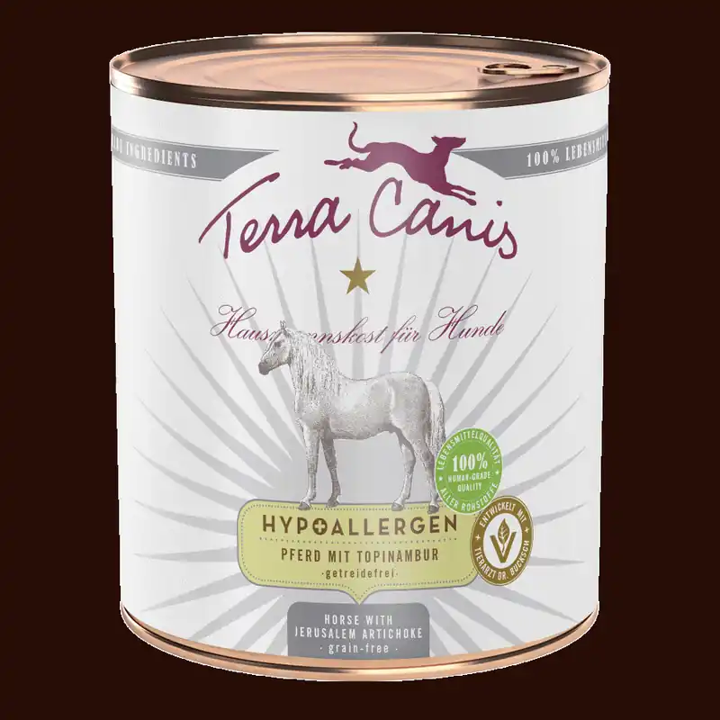 Nur Für Kurze Zeit Sparpaket 6 x 800 g Terra Canis Hypoallergen Pferd mit Topinambur Hunde Nassfutter